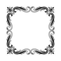 Elegant Scroll Frame Black White Decorative Border vector