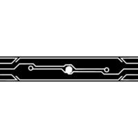 Futuristic Tech Banner Black Circuitry on White Background vector