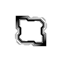 Futuristic Tech Frame on White, Minimalist Abstract vector