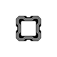 Abstract Tech Frame Futuristic Geometric on White Background vector