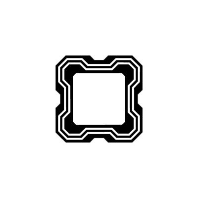 Abstract Tech Frame Futuristic Geometric on White Background