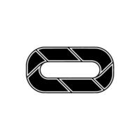 Abstract Black White Geometric Oval vector