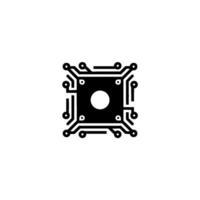 Minimalist Black and White Circuit Board on White Background vector