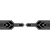 Tech Connection Abstract, Black Circuitry on White vector