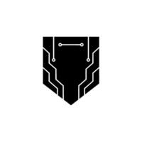 Cyber Shield Minimalist Tech Circuit Board vector