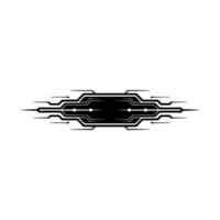 Futuristic Tech Element Black Circuit Board on White Background vector