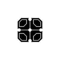 Abstract Geometric Black and White on Gray Background vector