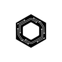 Geometric Circuitry Tech Concept, Minimalist vector