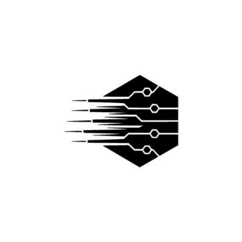 resumen tecnología hexágono circuitería con velocidad líneas, digital concepto vector