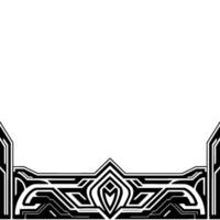 Geometric Abstract Border in Black and White vector