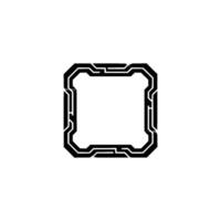 Futuristic Geometric Frame With Glare Effects on White vector