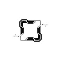 Minimalist Tech Frame Cybernetic Ui Element vector