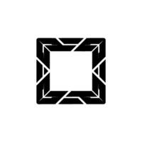 Modern Geometric Frame Black and White Square vector