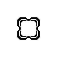 Geometric Black White Element on White Background Minimalist vector