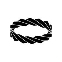 Geometric Oval Wreath Black White, Abstract vector