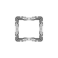 Tech Circuit Board Frame Futuristic Border on White Background vector
