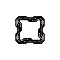 Minimalist Circuit Board Frame Technology, Data, vector