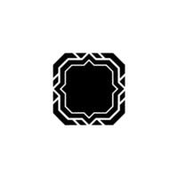 Geometric Black and White Framebadge on White Background vector