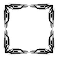 Art Deco Frame Geometric Border in Black and White, Invitation Template vector