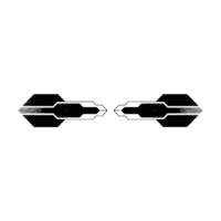 Abstract Tech Elements Symmetrical , Black White vector