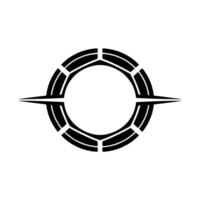Abstract Compass Minimalist Black White vector