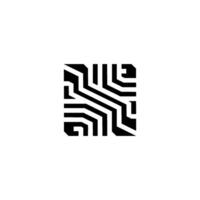 Abstract Geometric Circuit Board Pattern on White Background vector
