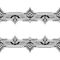 Elegant Art Deco Frame Geometric Black Border on White Background vector