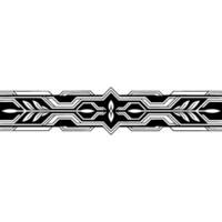 Geometric Floral Border Element in Black and White vector