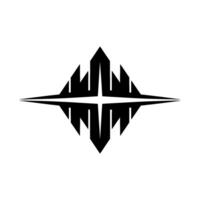 Abstract Geometric Black and White Starburst vector