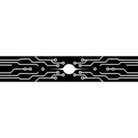 Abstract Digital Circuit Board With Glowing Center vector