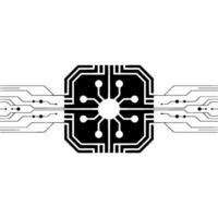Minimalist Tech Illuminated Circuitry on White Background vector