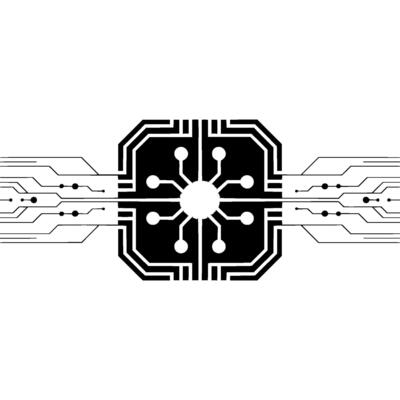 Minimalist Tech Illuminated Circuitry on White Background