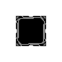 Futuristic Square Frame, Minimalist Tech , Black White Ui vector