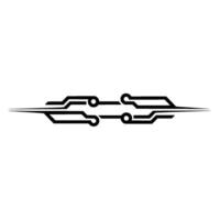 Minimalist Tech Circuit Board Elements on White vector