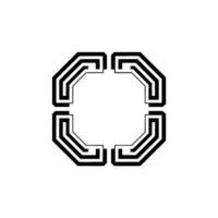 Geometric Octagon Minimalist Element on White vector
