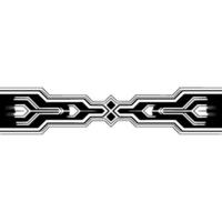 Futuristic Tech Abstract Black and Silver Stripe on White vector
