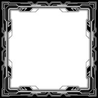 Futuristic Tech Frame Clean Black White Border for Elements vector