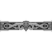 Ornamental Border Black White Abstract Celtic Knotwork vector