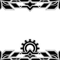 Art Deco Frame With Gear Element Engineering, Technology, Minimalism vector