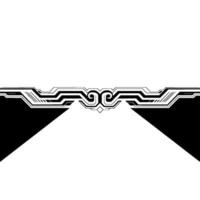 Geometric Border Modern Tech Abstract, Black and White Composition vector
