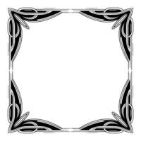 Elegant Art Deco Frame Black and White Decorative Border, Empty Space, Invitation, vector