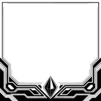 Geometric Diamond Frame in Black and White, Minimalist Border vector