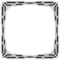 Geometric Black Frame Art Deco Border With Blank Space vector