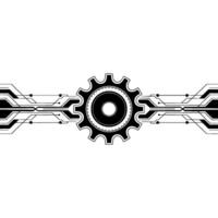 Tech Gear and Circuitry Abstract on Light Background vector