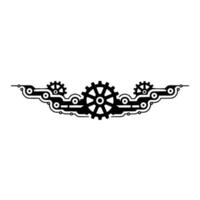 Steampunk Gear Circuitry Element on White vector