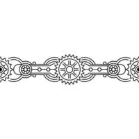 Geometric Steampunk Border Line Art Element vector
