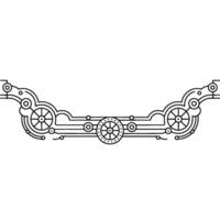 Geometric Machine Element , Minimalist Black White vector