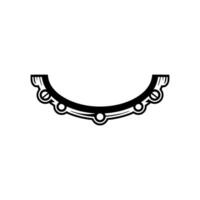 Geometric Abstract Black White Semicircle Ornament vector