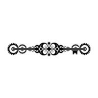 Steampunk Key Ornament Decorative Black White vector