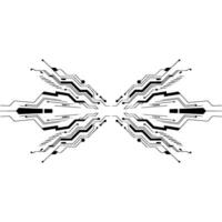 Abstract Circuit Board Butterfly Minimalist Tech vector